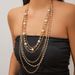 Temperament Pearl Bead Long Necklace Necklaces Hip-hop Metal Multi-layer Chain Accessories For Women_ipsvogv.com