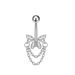 Women's Jewelry Stainless Steel Zircon Belly Button Ring Butterfly Chain Horse Eye Five Leaf Flower Belly Button Nail Belly Button Buckle_ipsvogv.com
