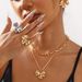 E12763 temperament high-end earrings Instagram blogger's same sweet bow ring collarbone chain_ipsvogv.com