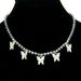 Korean version full diamond with five small butterflies, women's collarbone chain necklace accessories, fashionable and_ipsvogv.com