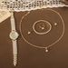 Women's Simple Full Diamond Steel Watch Bracelet Earrings Ring Necklace Six-piece Gift Set_ipsvogv.com