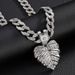 EMU Hot Selling Full Diamond Flower Love Alloy Pendant Hip Hop Design Personalized Men's And Women's Necklace_ipsvogv.com