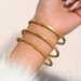 3pcs/set Stainless Steel Gold Bracelet Set With Diamond Nails High End Four Leaf Clover Bracelet Gold Bangles_ipsvogv.com