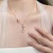 S Pure Silver Powder Crystal Butterfly Necklace For Women, Niche, Light Luxury, High-end, Exquisite Collarbone Chain,_ipsvogv.com
