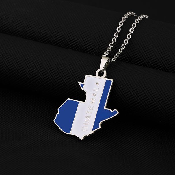 hot selling Guatemala map pendant necklace oil drop retro men and women stainless steel pendant accessories_ipsvogv.com