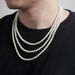 Personality Men's Pearl Necklace 6/8/10mm Hip Hop Punk Glass Pearl Necklace_ipsvogv.com
