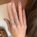 Luxurious Super Sparkle Zircon Ins Premium Korean Versatile Cool Design Fried Dough Twists Chain Ring_ipsvogv.com
