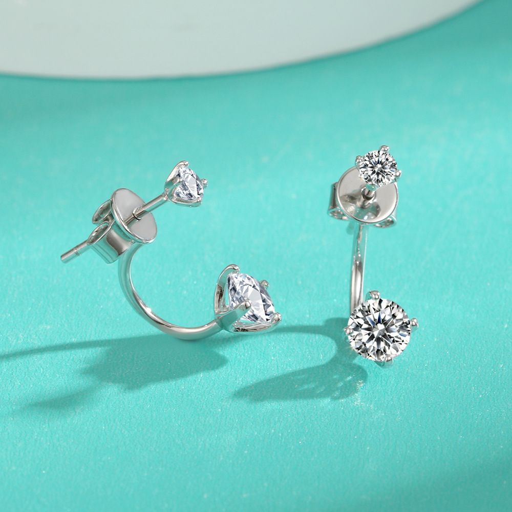 Fashion Personality Double Wearing Moissanite Earrings S925 Sterling Silver Niche High End Light Luxury Earrings_ipsvogv.com