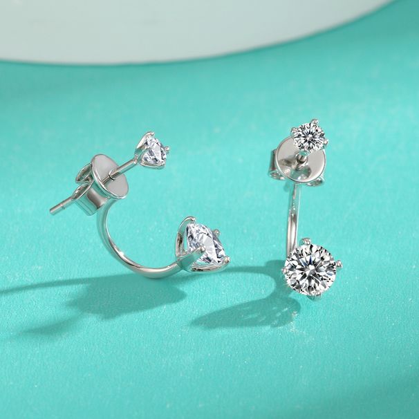 Fashion Personality Double Wearing Moissanite Earrings S925 Sterling Silver Niche High End Light Luxury Earrings_ipsvogv.com