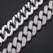 Men's Jewelry 28MM Diamond Shaped Cuban Chain Fully Inlaid With Square And Round Zircon Hip Hop Necklace Accessories_ipsvogv.com