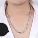 Silver Round Chain Three Buddha Bead Trendy Men's Dominant Hexagonal Rectangular Tube Necklace_ipsvogv.com