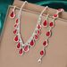 Women’s Jewelry Set Fashion High End Luxury Super Shiny Full Diamond Pearl Necklace Earrings Set Bridal Jewelry Three Piece Wedding Dress Accessories_ipsvogv.com