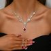 Women’s Jewelry Set Fashion Hot Selling Zircon Diamond Geometric Necklace Earrings Set Light Luxury Clavicle Chain High End Temperament Jewelry_ipsvogv.com