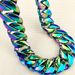 Rainbow Color Vacuum Plating 316L Stainless Steel Width 32mm Very Heavy 40-55cm Big Necklace_ipsvogv.com