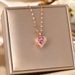 Korean Version Live Streaming Colorful Ocean Heart Pendant Titanium Steel Necklace For Women's Light Luxury Girlfriends_ipsvogv.com