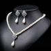 Fashionable New Necklace Jewelry With Diamond And Rose Hollow Pendant, Pearl Tassel Bride Set Chain_ipsvogv.com