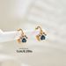 Simple fashionable OL bear claw ear buckle women with blue diamond copper zircon earrings, cute and versatile style_ipsvogv.com