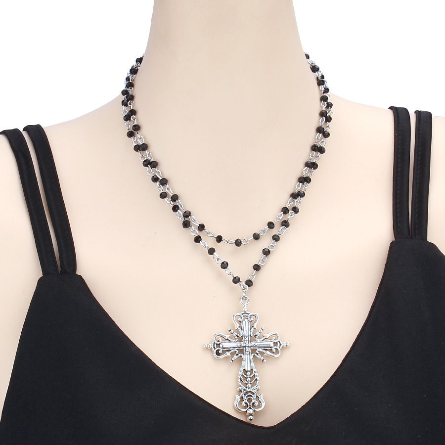 Jewelry: Dark Themed, Personalized, Trendy Cross Pendant Necklace, New Hip-hop Unisex Accessories_ipsvogv.com