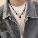 Black And White Little Ghost Monster Metal Chain Splicing Necklace For Men And Women, High End Niche Personality Temperament Clavicle Chain_ipsvogv.com