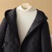 Women's Clothing Large size women's clothing 200 pounds fat MM autumn and winter fashion slim hooded bag strip round mouth pocket long cotton coat_ipsvogv.com