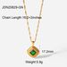 Women's Jewelry Set Fashion Retro Style Green Zircon Series Necklace Earrings Bracelet Ring Temperament Ladies Stainless Steel Jewelry_ipsvogv.com