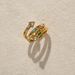 Unisex INS Retro Style Real Gold Electroplated Colored Zircon Heart Arrow Ring_ipsvogv.com