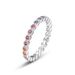 Rainbow Zircon Ring Necklace Two Wear S925 Silver Surrounded By Colored Gemstone Index Finger Ring Fashion Simple_ipsvogv.com