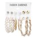Metal Geometric Earrings Multiple Pairs One Card Gold Circle Earrings Set 6 Pairs_ipsvogv.com
