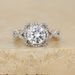 Sanjie Commuter Rose Gold White Diamond Round Flower Edge Cross Ring Korean Edition Fashion Accessories For Women_ipsvogv.com