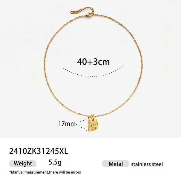 stainless steel necklace high end cross border jewelry ins zircon eight pointed star chain titanium steel necklace pendant female_ipsvogv.com