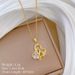 】 Love 【 Bow Light Luxury Charm Gorgeous Full Diamond Necklace Women's Versatile Clavicle Chain Titanium Steel 【 】_ipsvogv.com