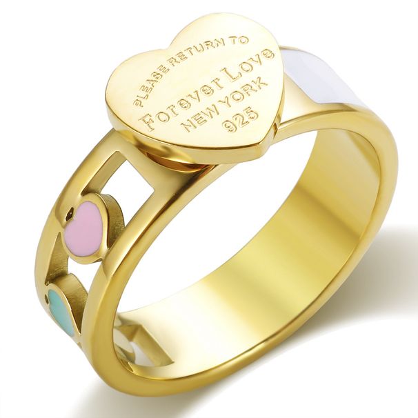 stainless steel rings niche cold style hollow heart shaped asymmetrical niche all match ins style love ring_ipsvogv.com