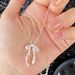 Exquisite Matte Ribbon Bow Necklace For Women French High-end Fashion Versatile Ins Ballet Style Clavicle Chain_ipsvogv.com