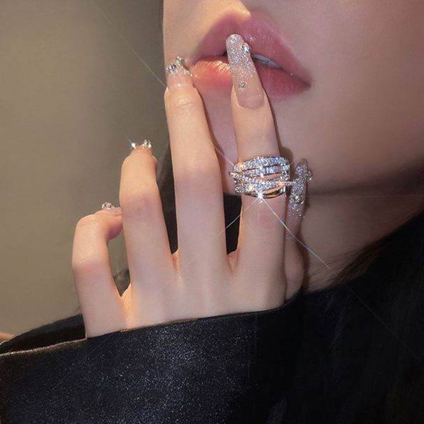 【 Collected By 2383 People 】 Fashion Has Fallen~Multi Layer Zircon Versatile Open For Women, Fashionable Personality,_ipsvogv.com
