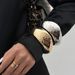Exaggerated Metal Smooth Wide Bracelet Fashionable Striking Pattern With Sectional Spring Buckle Bracelet_ipsvogv.com