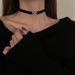 Black Leather Rope Choker Collar Collarbone Women's Summer Strap Minimalist Temperament Internet Celebrity Accessories_ipsvogv.com