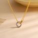 Women's Jewelry Stainless Steel Double Color Vacuum Plating Necklace Geometric Circle Double Ring Pendant Fashion Necklace_ipsvogv.com