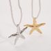 N11944 Design Beach Starfish Pendant Necklace for Women ZA Summer New Irregular Alloy Collar Chain_ipsvogv.com