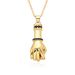 Fashionable New Necklace Copper Plated Real Gold Fist Micro Inlaid Pendant Necklace Female INS Niche Hip Hop Jewelry_ipsvogv.com