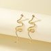 Ins Personality Creative Metal Snake Shaped Earrings Simple High End Diamond Studded Curved Design Earrings Net Red Ear Jewelry_ipsvogv.com