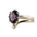 Sanjie Super Simple And Fashionable Women's Pair Ring Inlaid With Amethyst Gold Plated Ins Jewelry_ipsvogv.com