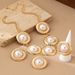 Jewelry French Court Style Layered Pearl Earrings Necklace Ring Four-Piece Set For Women_ipsvogv.com