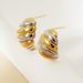 Silver double color matching horn bag stud earrings popular gold plated women's net red all-match light luxury earrings_ipsvogv.com