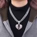 Street 3D Full Diamond Love New Product Alloy Broken Heart Droplet Oil Pendant Cuban Chain Necklace_ipsvogv.com