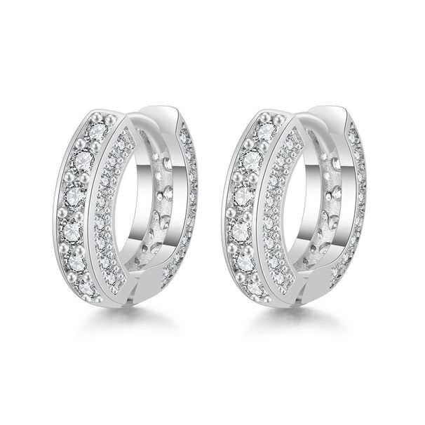 Hip-hop Personality For Men And Women Micro-inlaid Zircon Gold-plated Round Earrings_ipsvogv.com