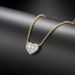 Unisex small geometric full diamond pendant necklace for women inlaid zircon two color electroplated clavicle chain hot style_ipsvogv.com