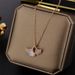 Titanium Steel Necklace Rose Gold Ginkgo White Fritillaria One Rich And Simple Leaf Micro Inlaid Collar Chain Jewelry_ipsvogv.com
