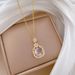 Industry 【 】 Flower Fashion Light Luxury Charm Gorgeous Full Diamond Necklace Women's Versatile Clavicle Chain Titanium 【 】_ipsvogv.com