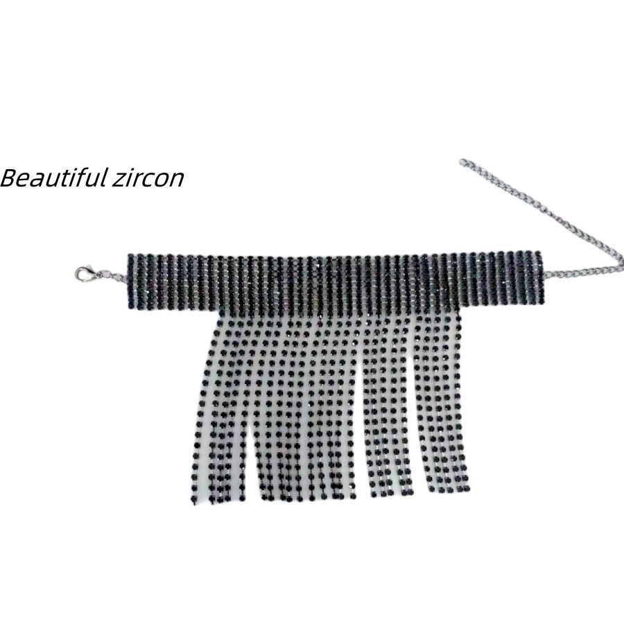 fashion rhinestone ethnic style anklet shiny crystal tassel anklet high heels_ipsvogv.com