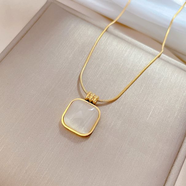 Body 【 Full Titanium Steel 】 Block Cat's Eye Stone Minimalist Gold Necklace In The Furnace, Female Ins Mesh Red 【 】 Furnace,_ipsvogv.com